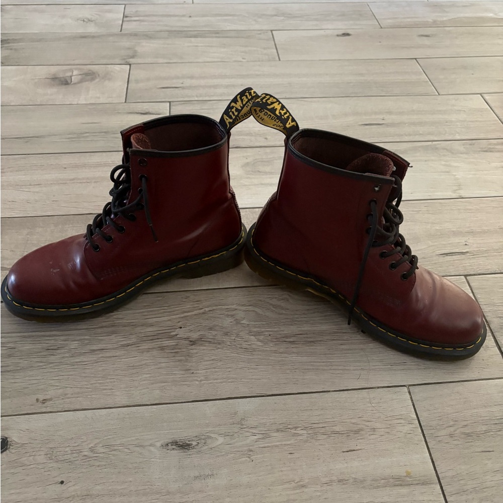 Dr. Martens 1460 Red Leather Boots - Picture 4 of 4